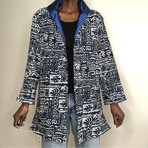 VINTAGE | GUMPS San Francisco Blue Batik Tunic Jacket